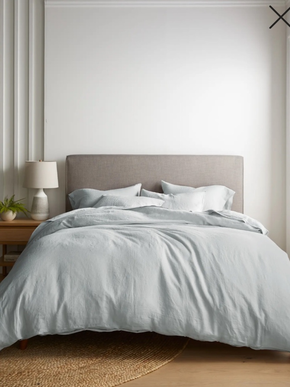 Quince European Linen Duvet Cover - Mist - Picture 2 of 6